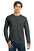 Gildan 64400 Mens Softstyle Long Sleeve Crewneck T-Shirt Heather Dark Grey Model Front