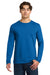 Gildan 64400 Mens Softstyle Long Sleeve Crewneck T-Shirt Neon Blue Model Front