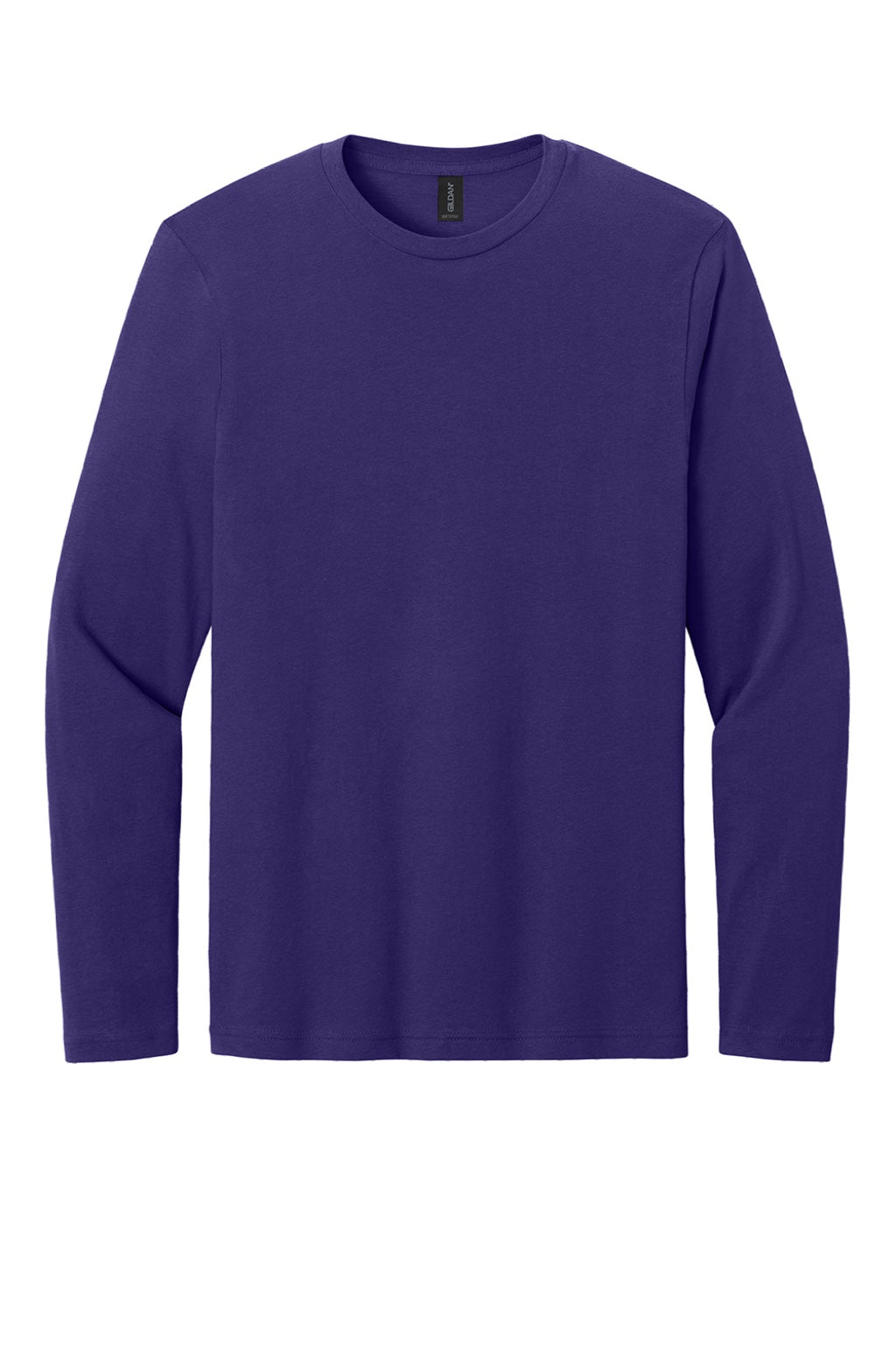 Gildan 64400 Mens Softstyle Long Sleeve Crewneck T-Shirt Purple Flat Front