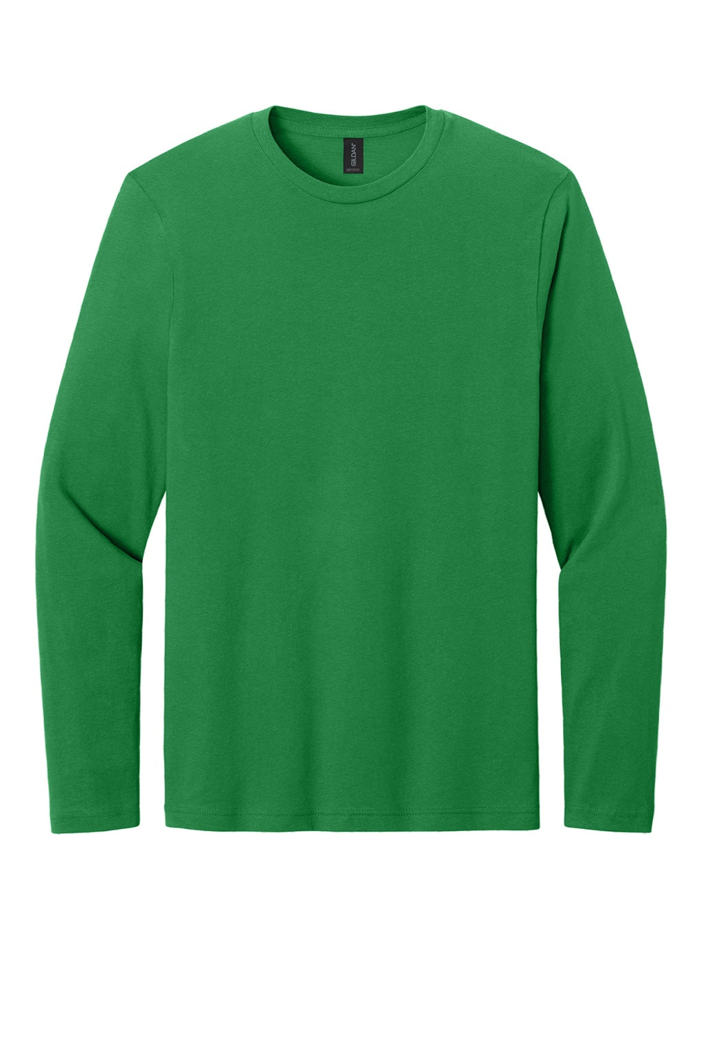 Gildan 64400 Mens Softstyle Long Sleeve Crewneck T-Shirt Turf Green Flat Front