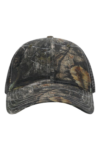 Richardson Hats 111P Mens Garment Washed Printed Snapback Trucker Hat Mossy Oak Country DNA/Black Flat Front