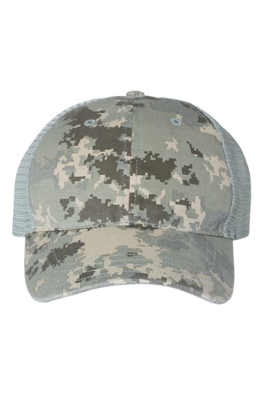 Richardson Hats 111P Mens Garment Washed Printed Snapback Trucker Hat Military Digital Camo/Light Green Flat Front