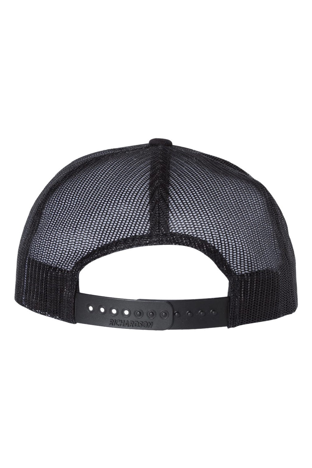 Richardson Hats 113 Mens Foamie Snapback Trucker Hat Black Flat Back