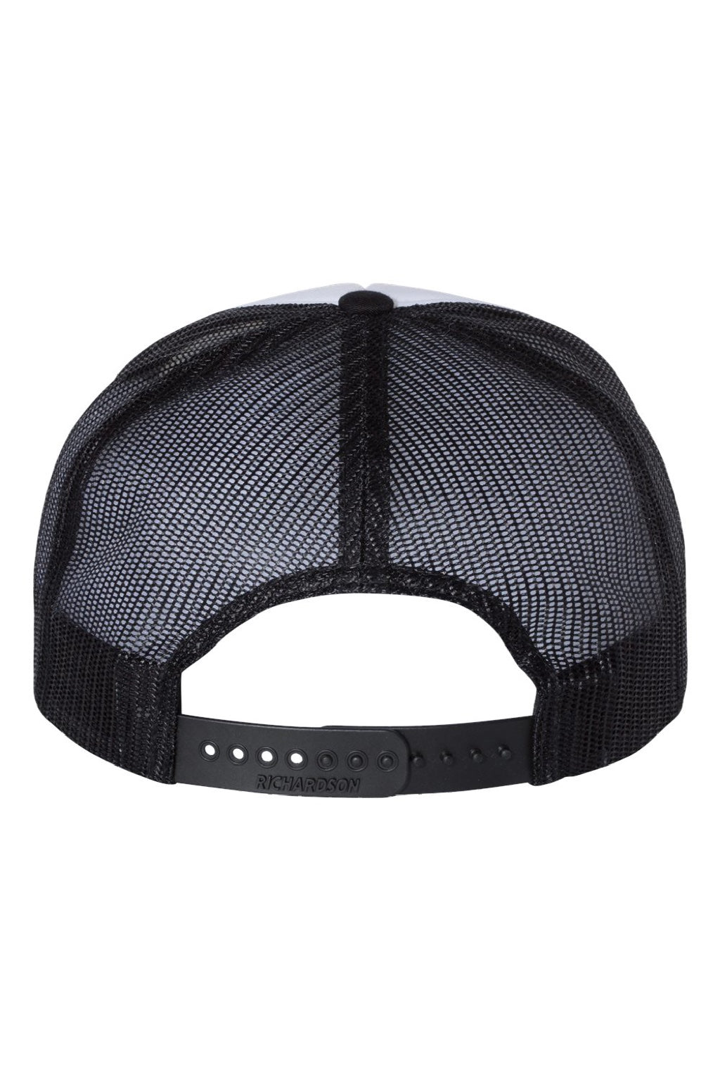 Richardson Hats 113 Mens Foamie Snapback Trucker Hat White/Black Flat Back