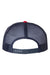 Richardson Hats 113 Mens Foamie Snapback Trucker Hat White/Navy Blue/Red Flat Back