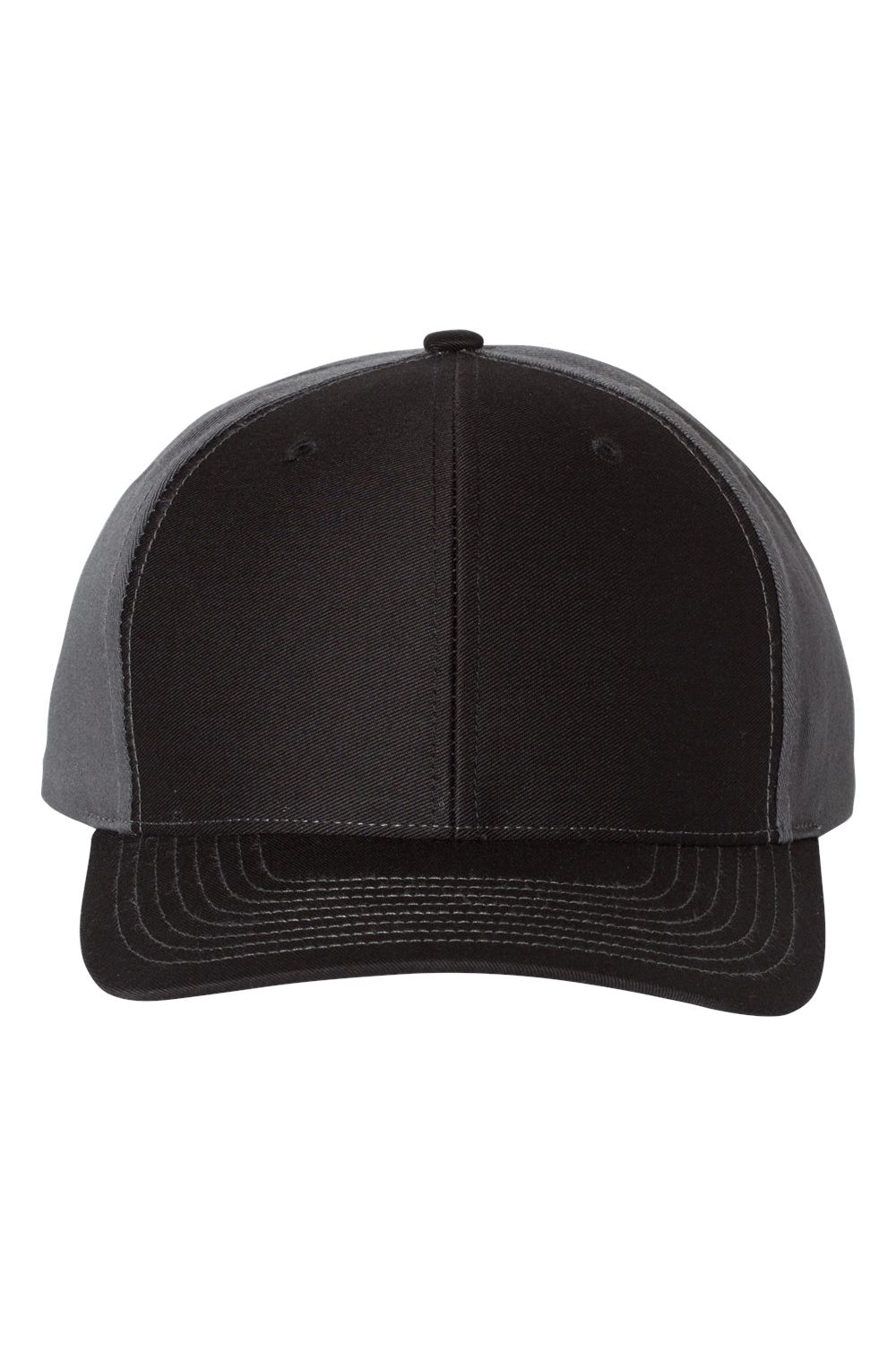 Richardson 312 Mens Twill Back Trucker Hat Black/Charcoal Grey Flat Front