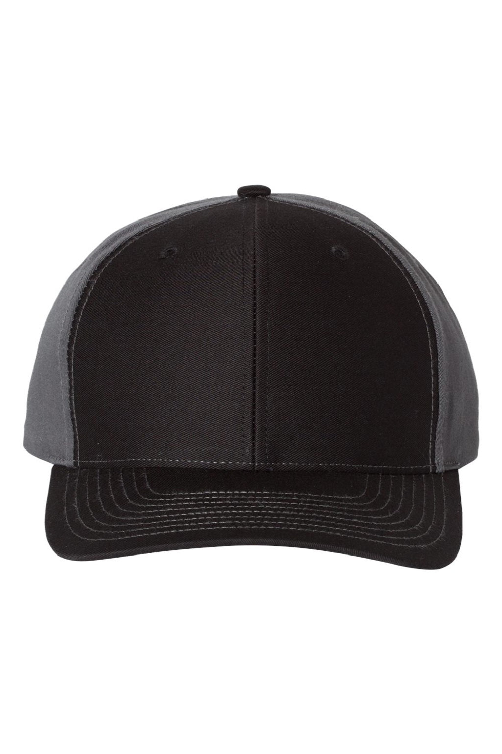 Richardson Hats 312 Mens Twill Back Snapback Trucker Hat Black/Charcoal Grey Flat Front