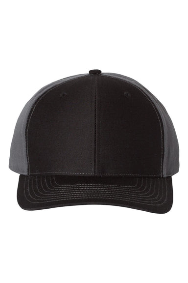 Richardson Hats 312 Mens Twill Back Snapback Trucker Hat Black/Charcoal Grey Flat Front