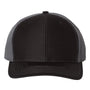 Richardson Hats Mens Twill Back Snapback Trucker Hat - Black/Charcoal Grey