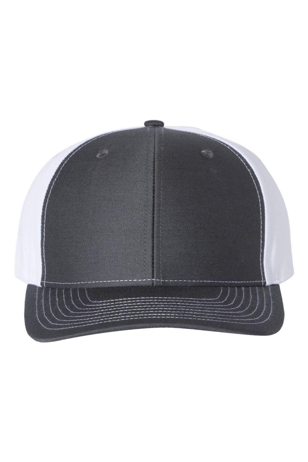Richardson Hats 312 Mens Twill Back Snapback Trucker Hat Charcoal Grey/White Flat Front