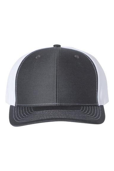 Richardson 312 Mens Twill Back Trucker Hat Charcoal Grey/White Flat Front