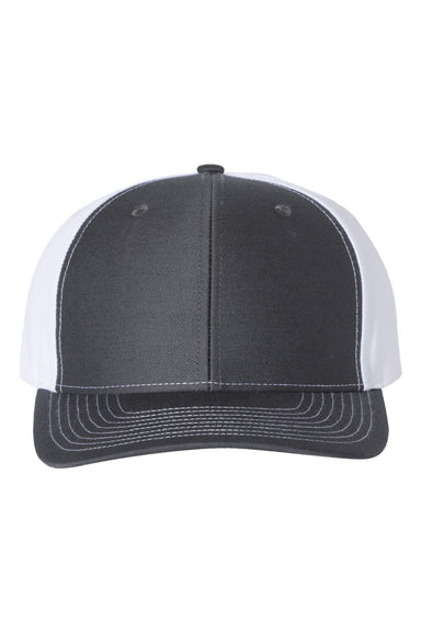Richardson Hats 312 Mens Twill Back Snapback Trucker Hat Charcoal Grey/White Flat Front