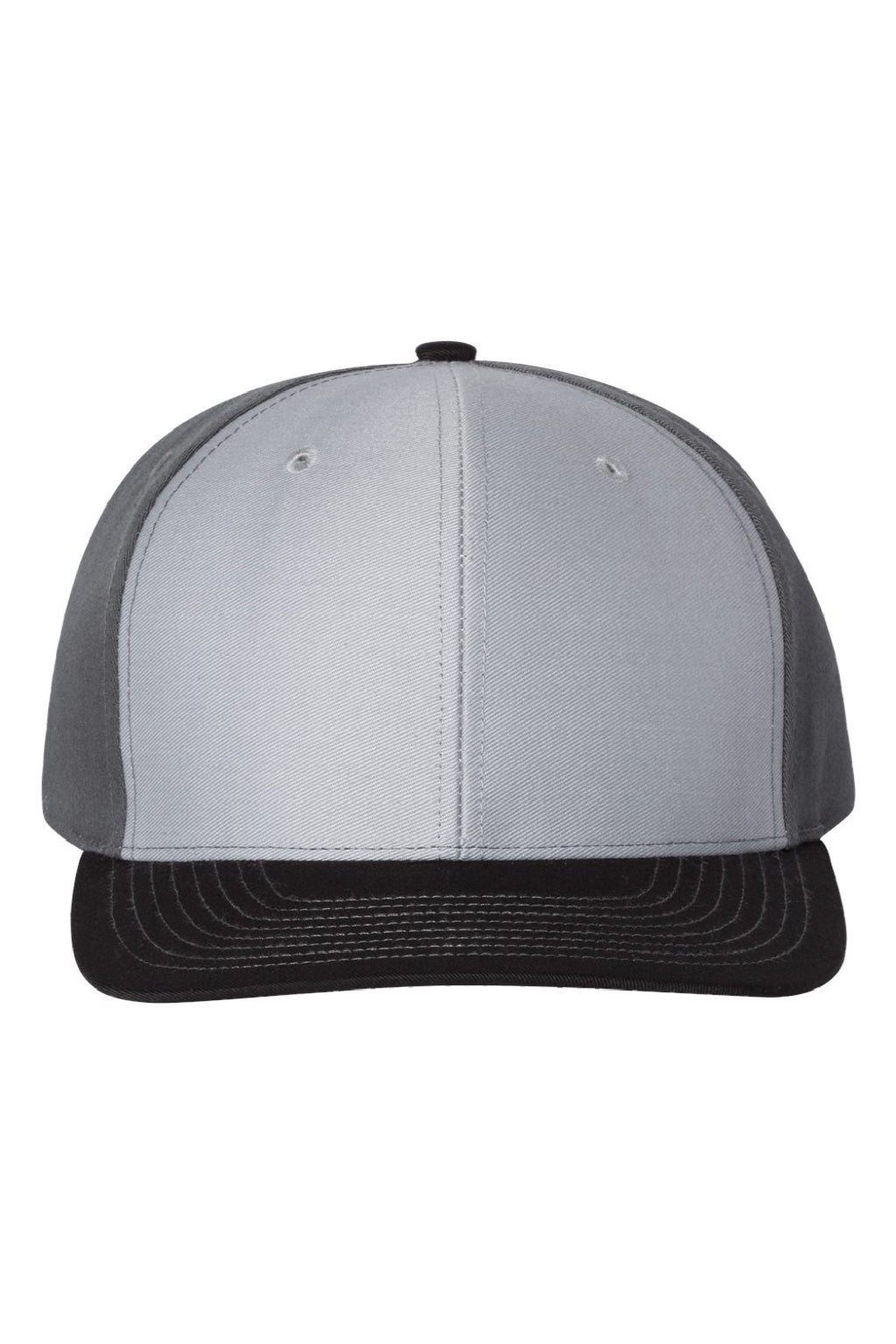 Richardson Hats 312 Mens Twill Back Snapback Trucker Hat Grey/Charcoal Grey/Black Flat Front