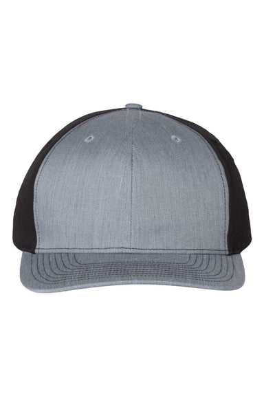 Richardson Hats 312 Mens Twill Back Snapback Trucker Hat Heather Grey/Black Flat Front