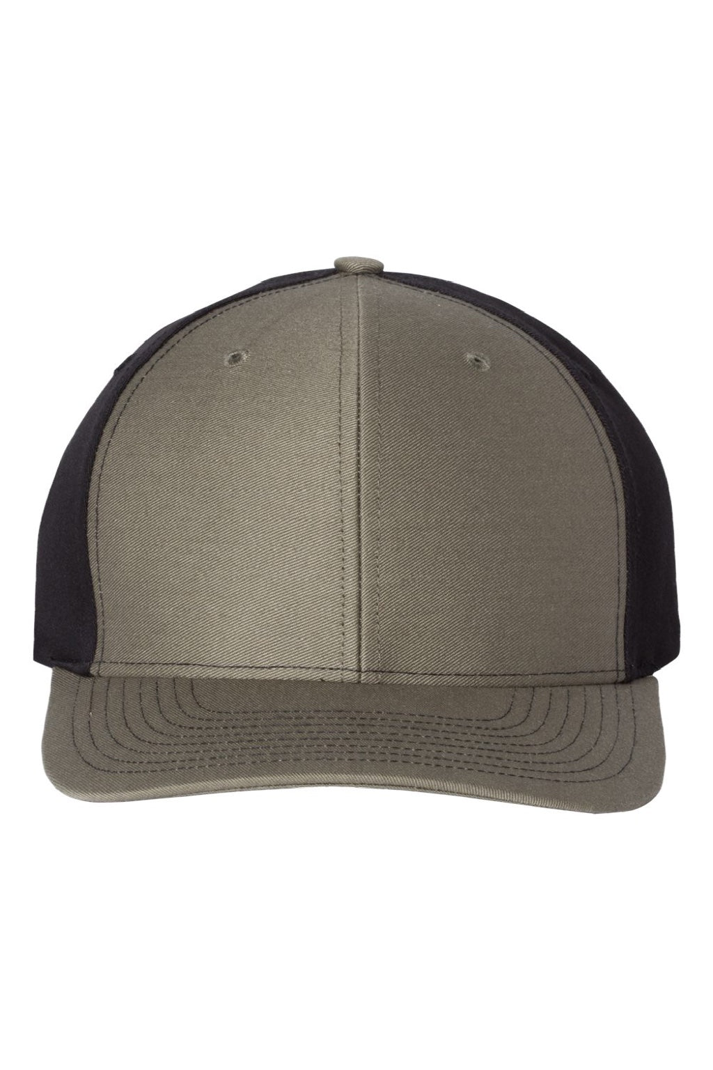 Richardson Hats 312 Mens Twill Back Snapback Trucker Hat Loden Green/Black Flat Front