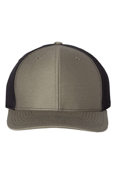 Richardson Hats 312 Mens Twill Back Snapback Trucker Hat Loden Green/Black Flat Front