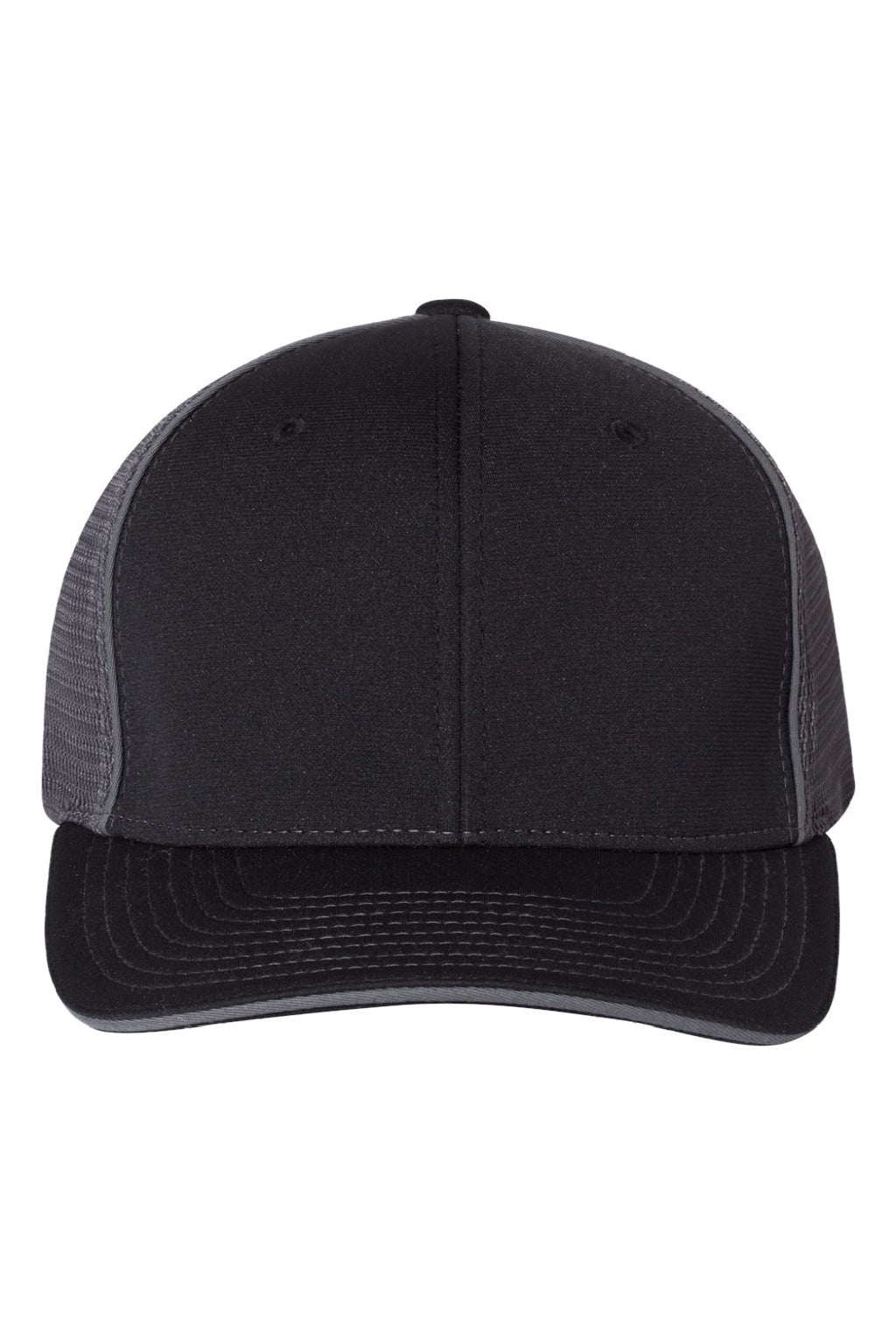 Richardson Hats 172 Mens Pulse Sportmesh R-Flex Stretch Fit Hat Black/Charcoal Grey Flat Front