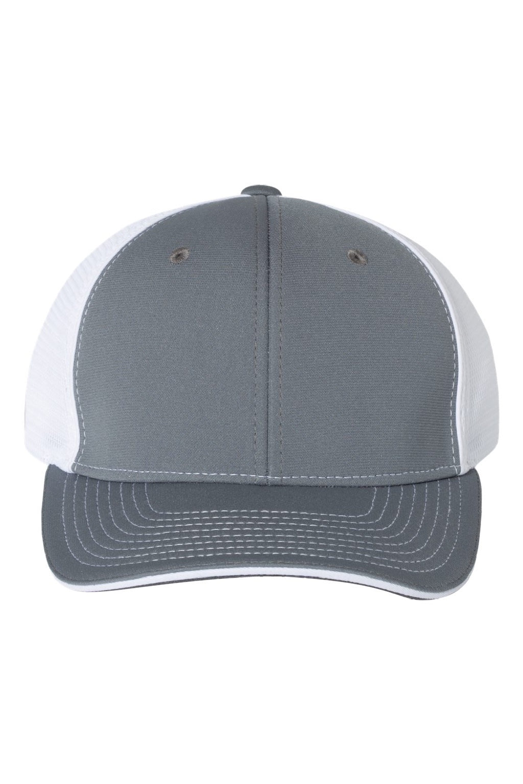 Richardson Hats 172 Mens Pulse Sportmesh R-Flex Stretch Fit Hat Charcoal Grey/White Flat Front