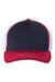 Richardson Hats 172 Mens Pulse Sportmesh R-Flex Stretch Fit Hat Navy Blue/White/Red Flat Front