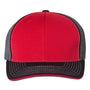 Richardson Hats Mens Pulse Sportmesh R-Flex Stretch Fit Hat - Red/Charcoal Grey/Black