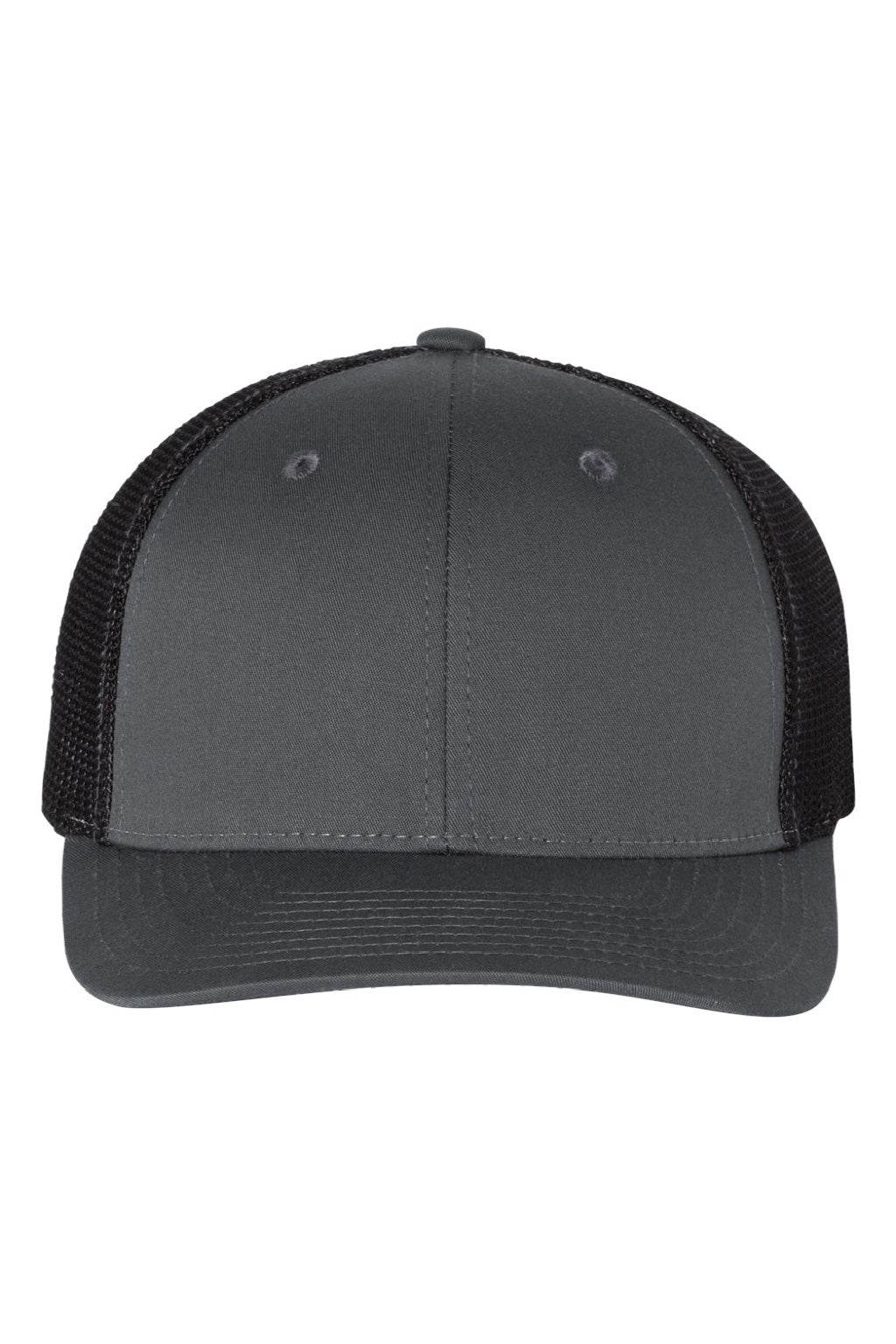 Richardson Hats 110 Mens R-Flex Stretch Fit Trucker Hat Charcoal Grey/Black Flat Front