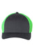 Richardson 110 Mens R-Flex Trucker Hat Charcoal Grey/Neon Green Flat Front