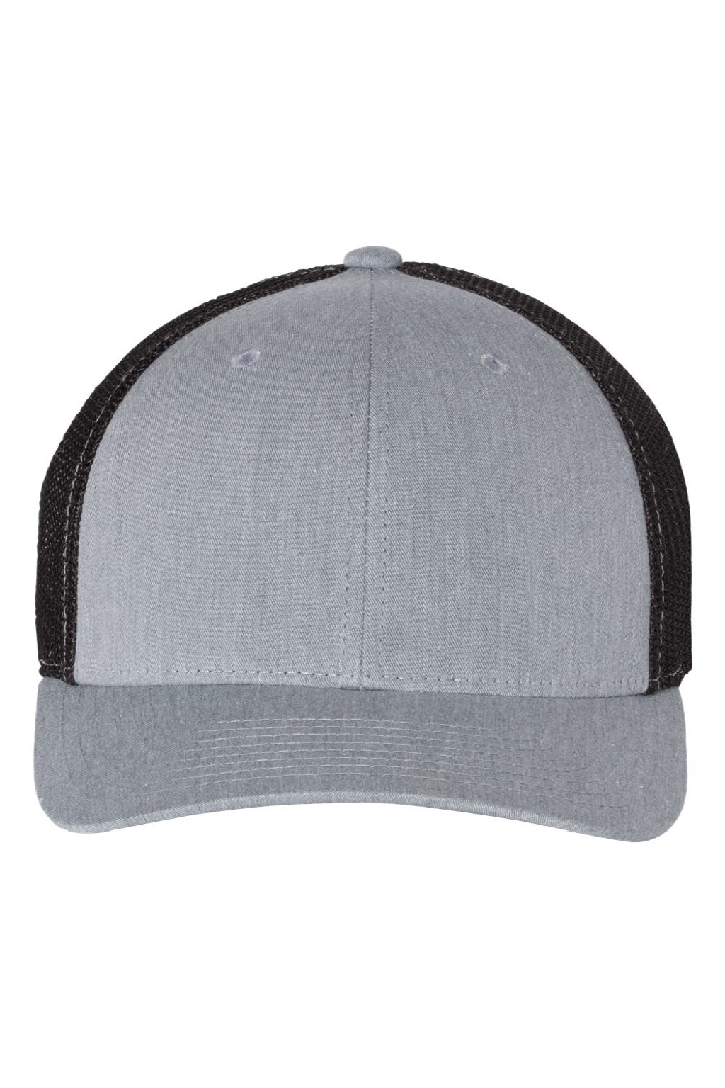 Richardson Hats 110 Mens R-Flex Stretch Fit Trucker Hat Heather Grey/Black Flat Front