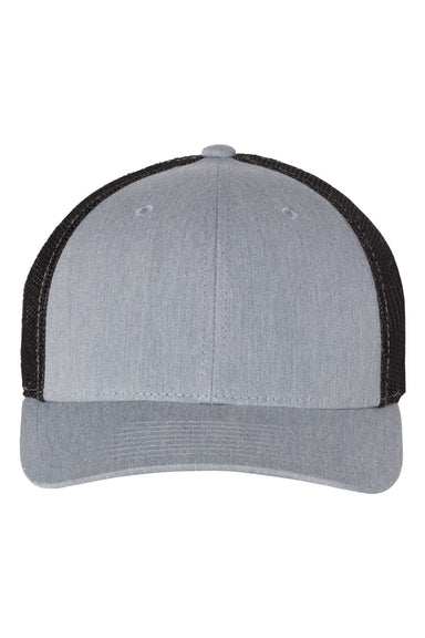 Richardson Hats 110 Mens R-Flex Stretch Fit Trucker Hat Heather Grey/Black Flat Front