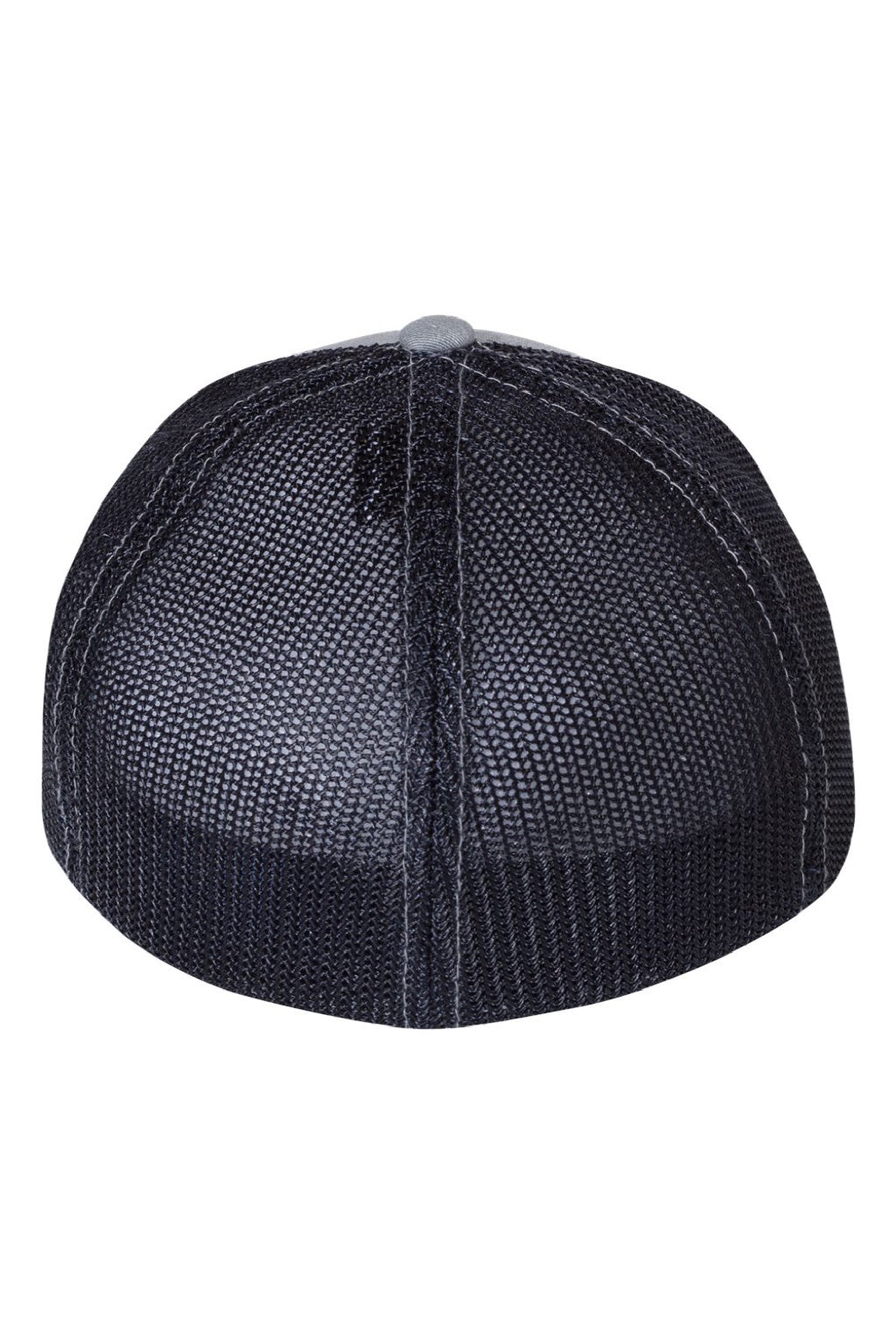 Richardson Hats 110 Mens R-Flex Stretch Fit Trucker Hat Heather Grey/Navy Blue Flat Back