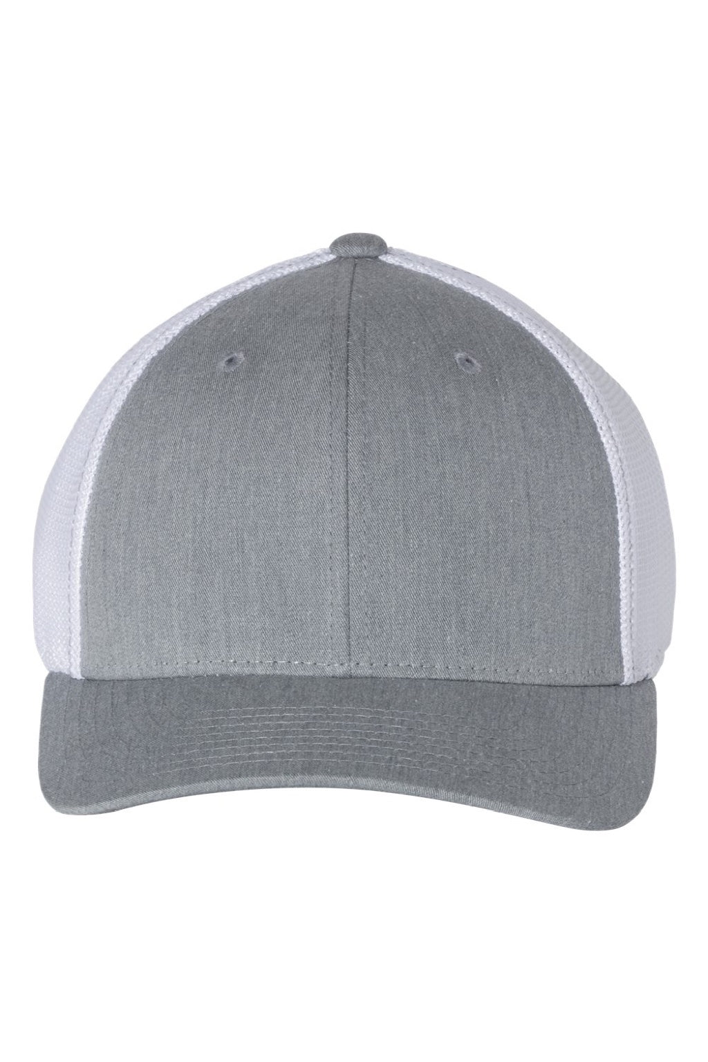 Richardson Hats 110 Mens R-Flex Stretch Fit Trucker Hat Heather Grey/White Flat Front