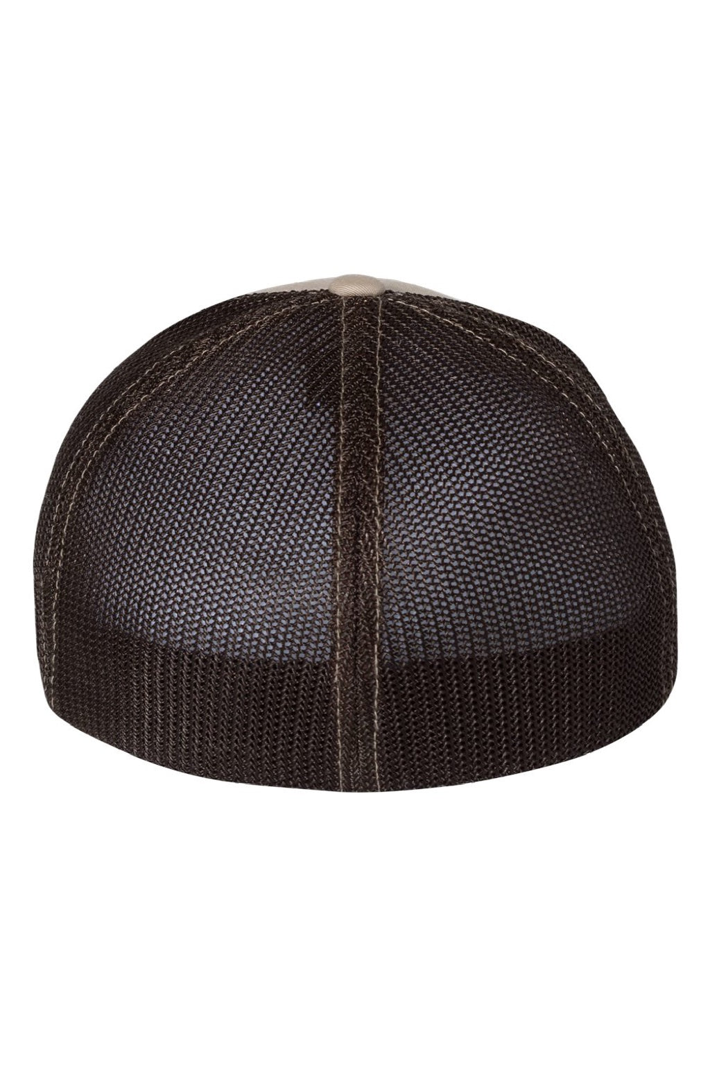 Richardson Hats 110 Mens R-Flex Stretch Fit Trucker Hat Khaki/Coffee Brown Flat Back