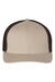 Richardson Hats 110 Mens R-Flex Stretch Fit Trucker Hat Khaki/Coffee Brown Flat Front