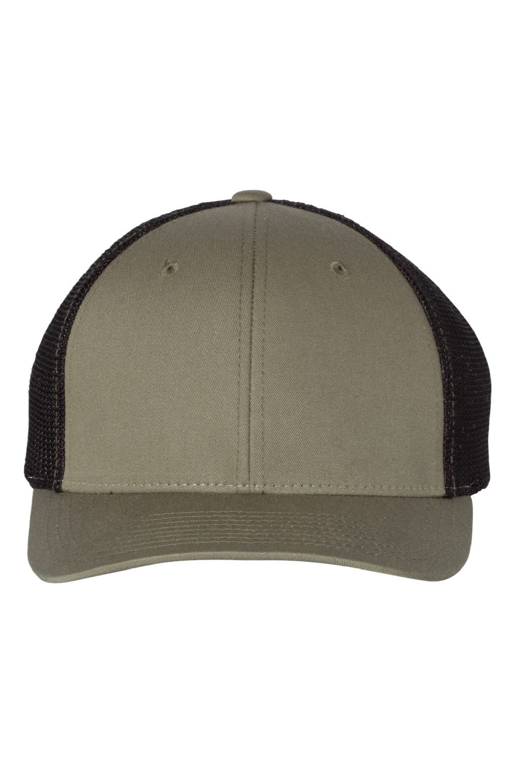 Richardson Hats 110 Mens R-Flex Stretch Fit Trucker Hat Loden Green/Black Flat Front