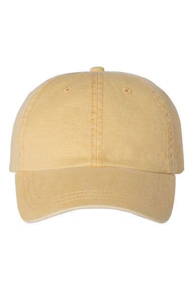 Valucap Hats SP500 Mens Pigment Dyed Adjustable Hat Mustard Yellow Flat Front