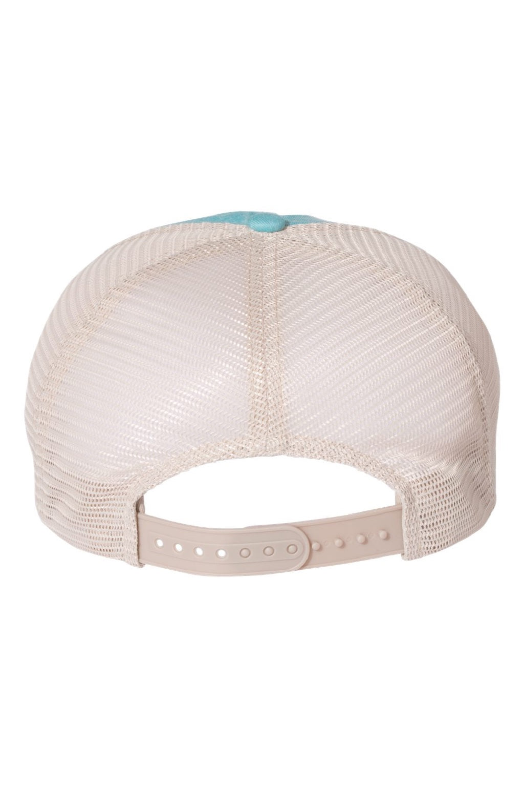 Valucap Hats SP510 Mens Pigment Dyed Snapback Trucker Hat Aqua Blue/Stone Flat Back