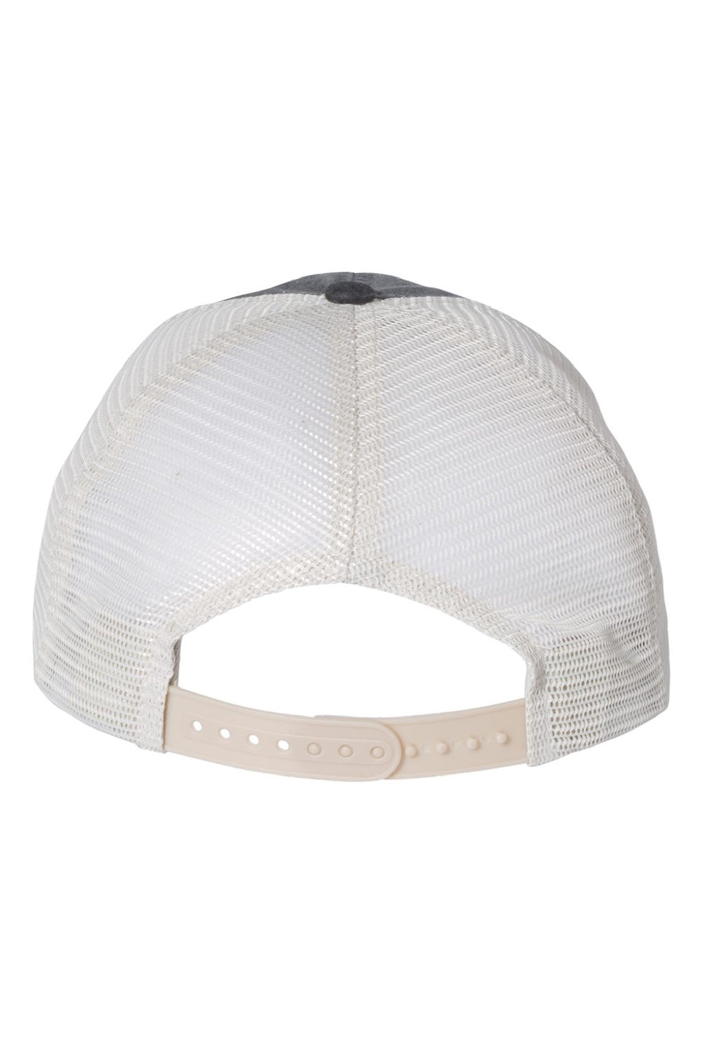 Valucap Hats SP510 Mens Pigment Dyed Snapback Trucker Hat Black/Stone Grey Flat Back