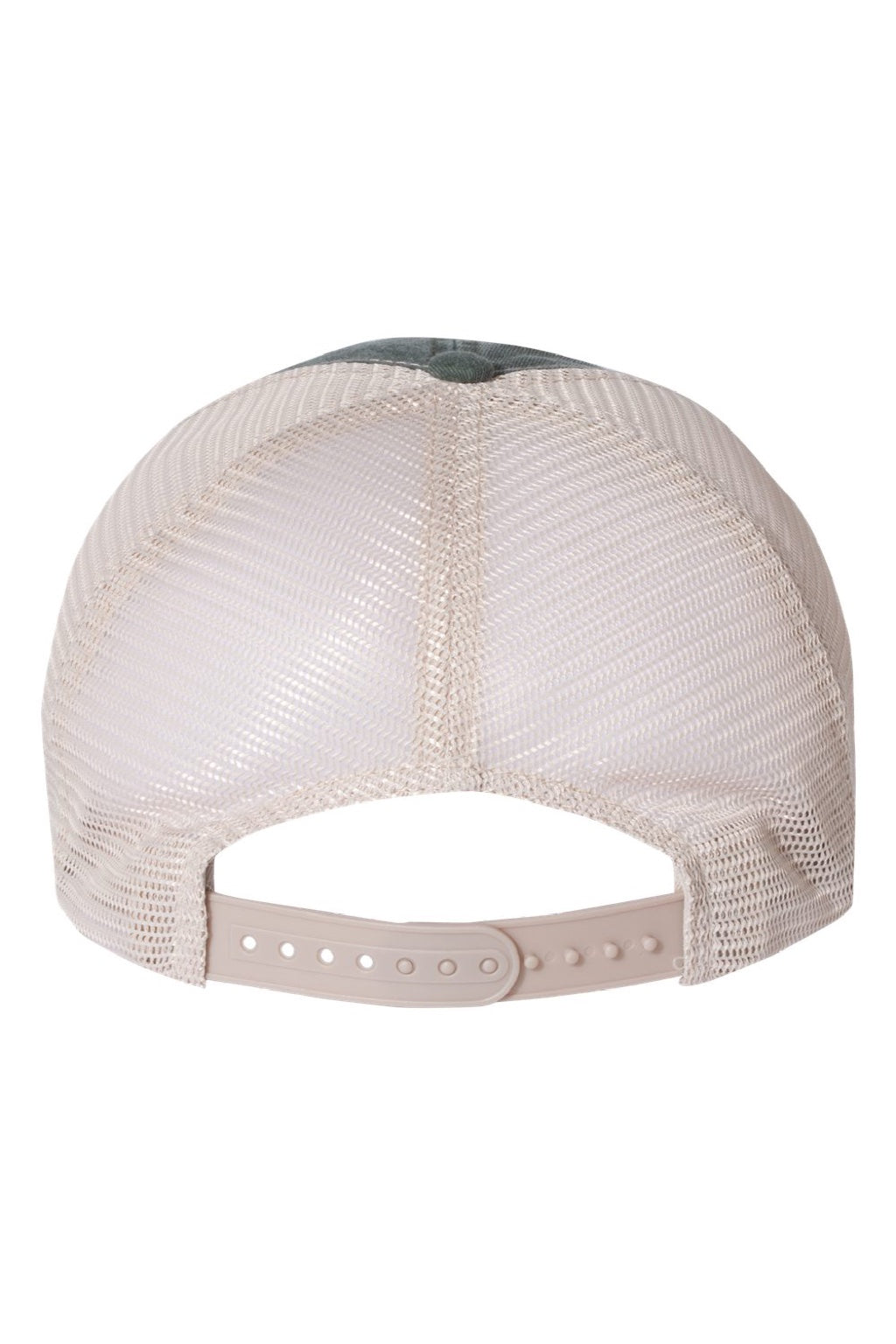 Valucap Hats SP510 Mens Pigment Dyed Snapback Trucker Hat Forest Green/Stone Flat Back