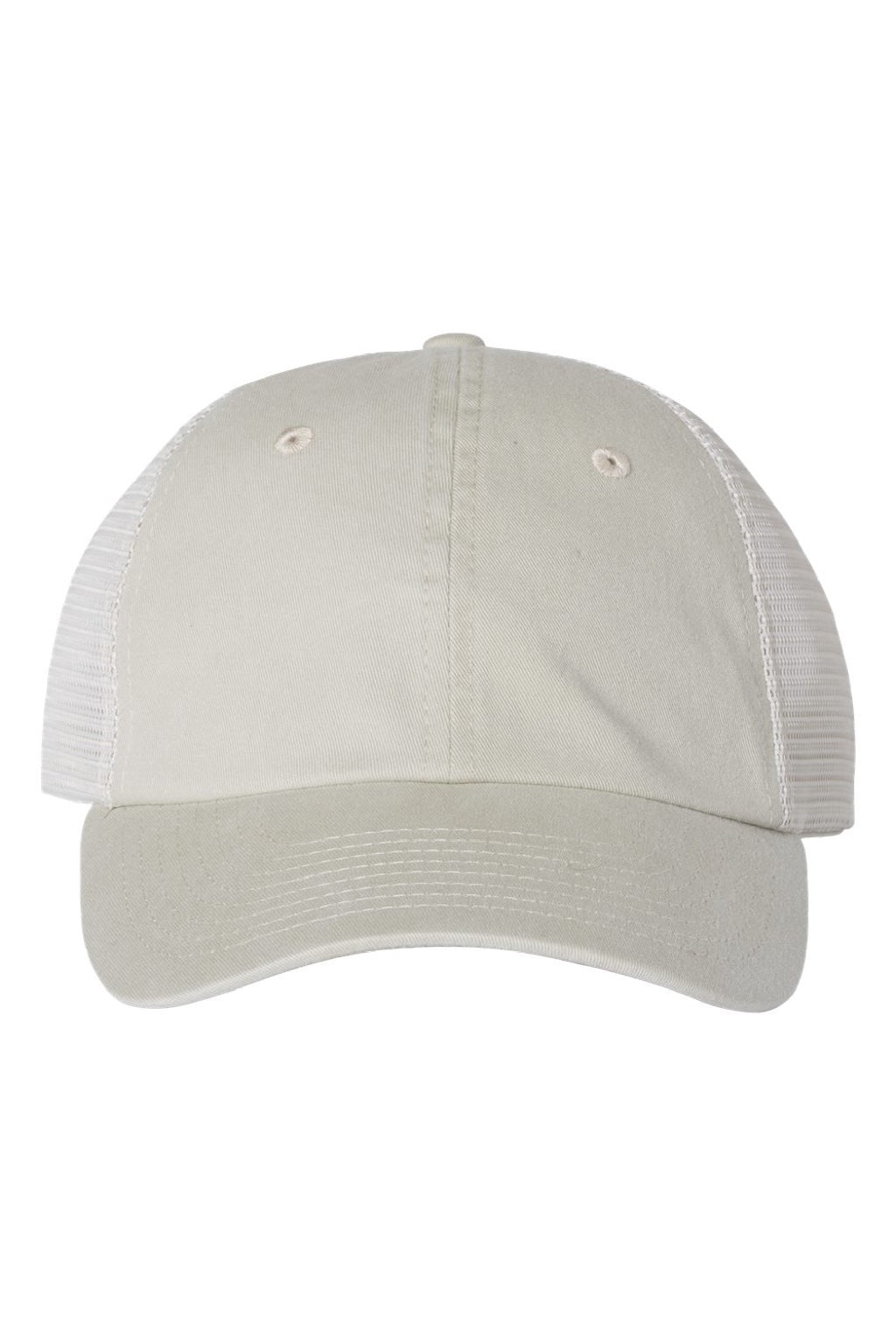 Valucap Hats SP510 Mens Pigment Dyed Snapback Trucker Hat Stone Flat Front