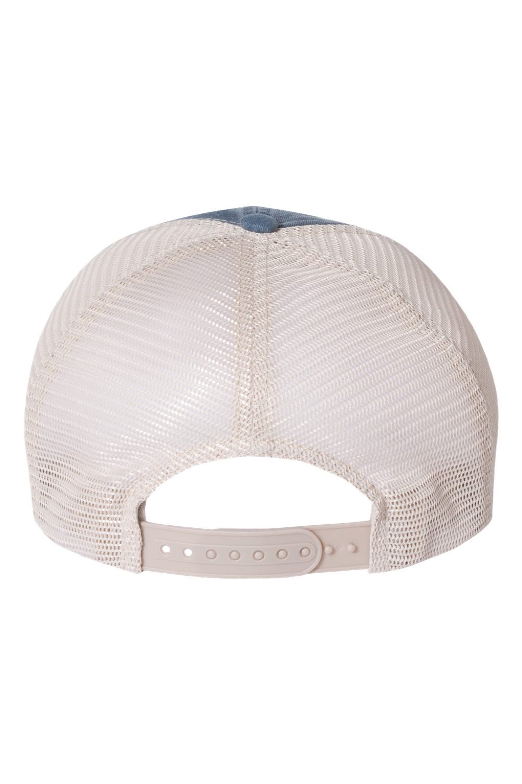 Valucap Hats SP510 Mens Pigment Dyed Snapback Trucker Hat Navy Blue/Stone Flat Back