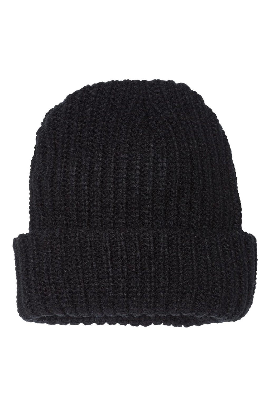 Sportsman Hats SP90 Unisex Chunky Cuffed Beanie Black Flat Front