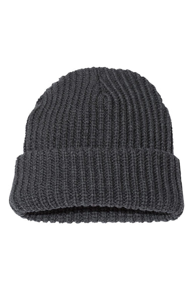 Sportsman SP90 Mens Chunky Cuffed Beanie Charcoal Grey Flat Front