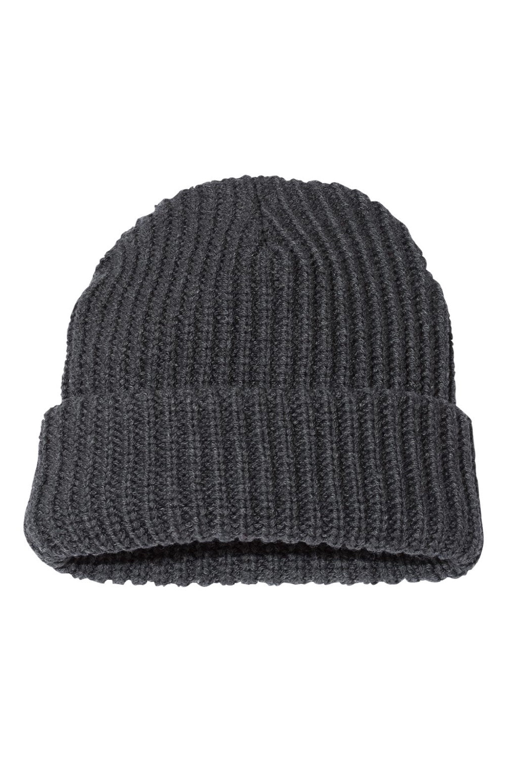 Sportsman Hats SP90 Unisex Chunky Cuffed Beanie Charcoal Grey Flat Front