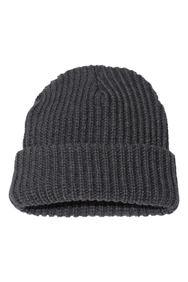 Sportsman Hats SP90 Unisex Chunky Cuffed Beanie Charcoal Grey Flat Front