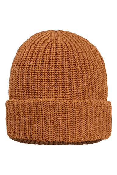 Sportsman SP90 Mens Chunky Cuffed Beanie Coyote Brown Flat Front