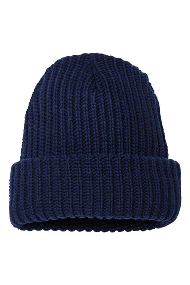 Sportsman Hats SP90 Unisex Chunky Cuffed Beanie Navy Blue Flat Front