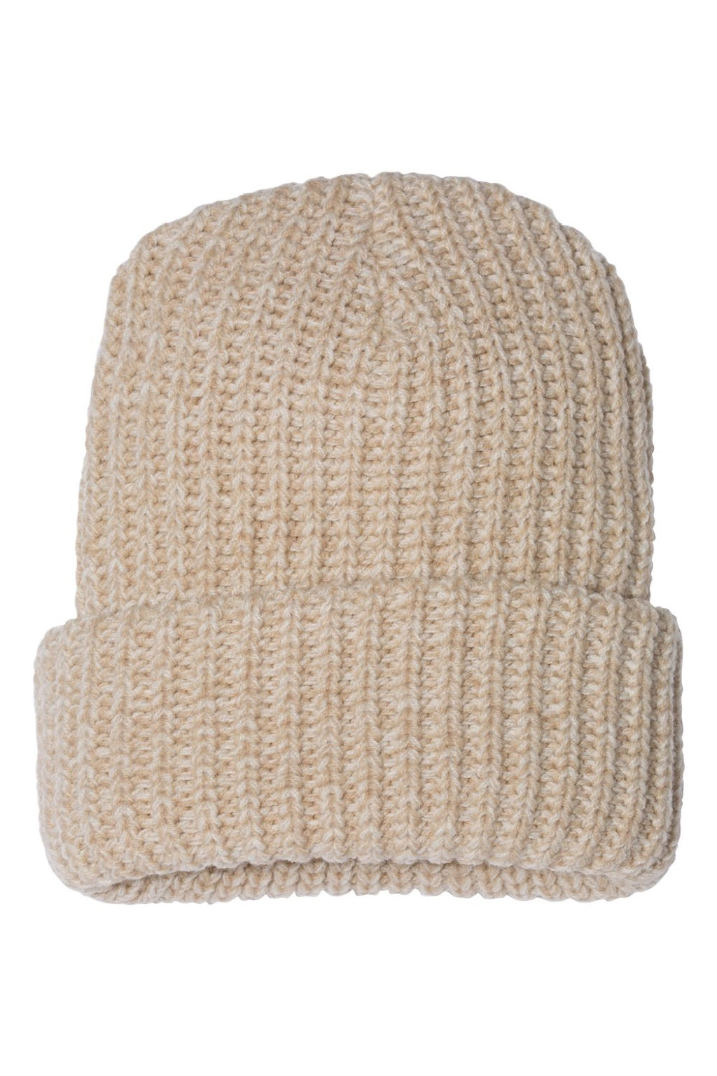Sportsman Hats SP90 Unisex Chunky Cuffed Beanie Oatmeal Flat Front