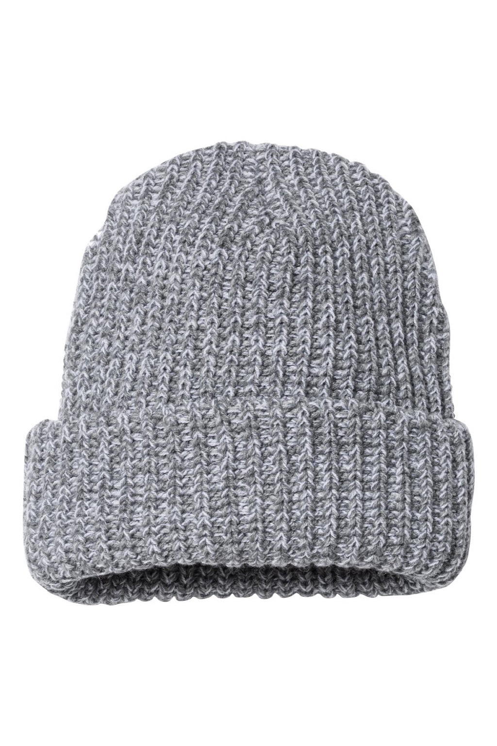 Sportsman Hats SP90 Unisex Chunky Cuffed Beanie Grey/White Speckled Flat Front