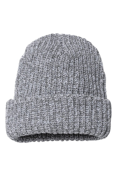 Sportsman SP90 Mens Chunky Cuffed Beanie Grey/White Speckled Flat Front