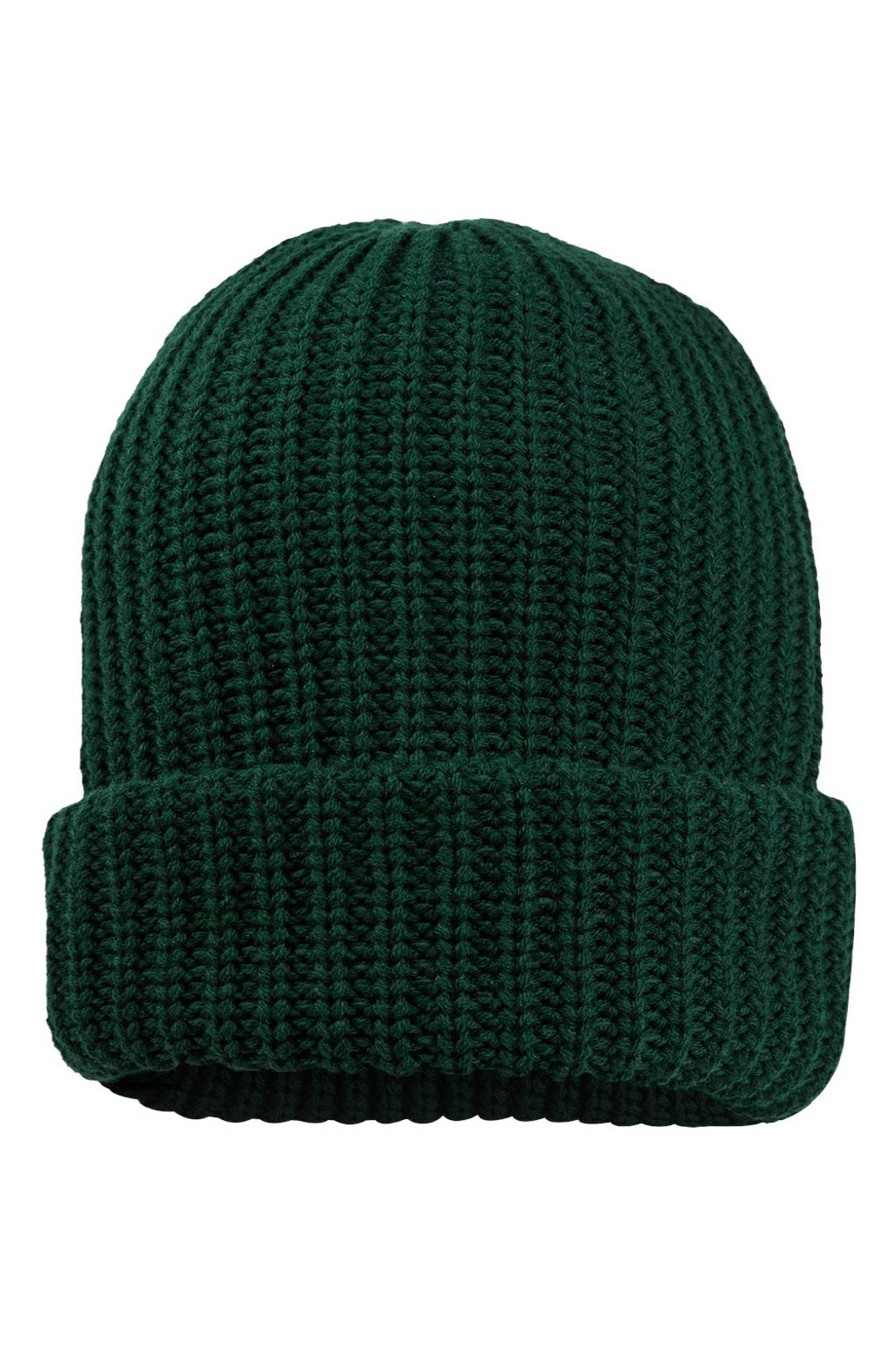 Sportsman Hats SP90 Unisex Chunky Cuffed Beanie Forest Green Flat Front