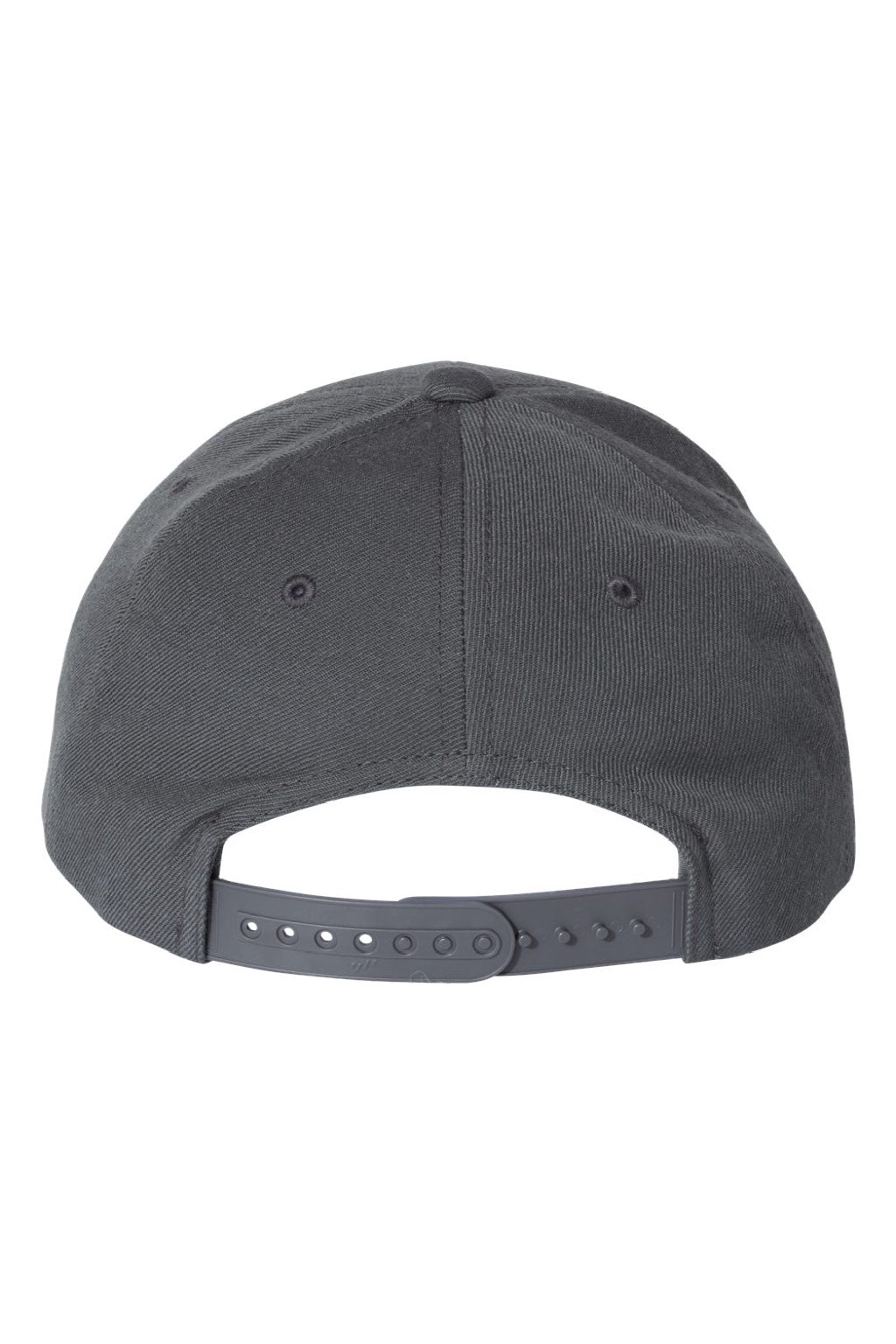 Yupoong Hats 6789M Mens Premium Curved Visor Snapback Hat Dark Grey Flat Back